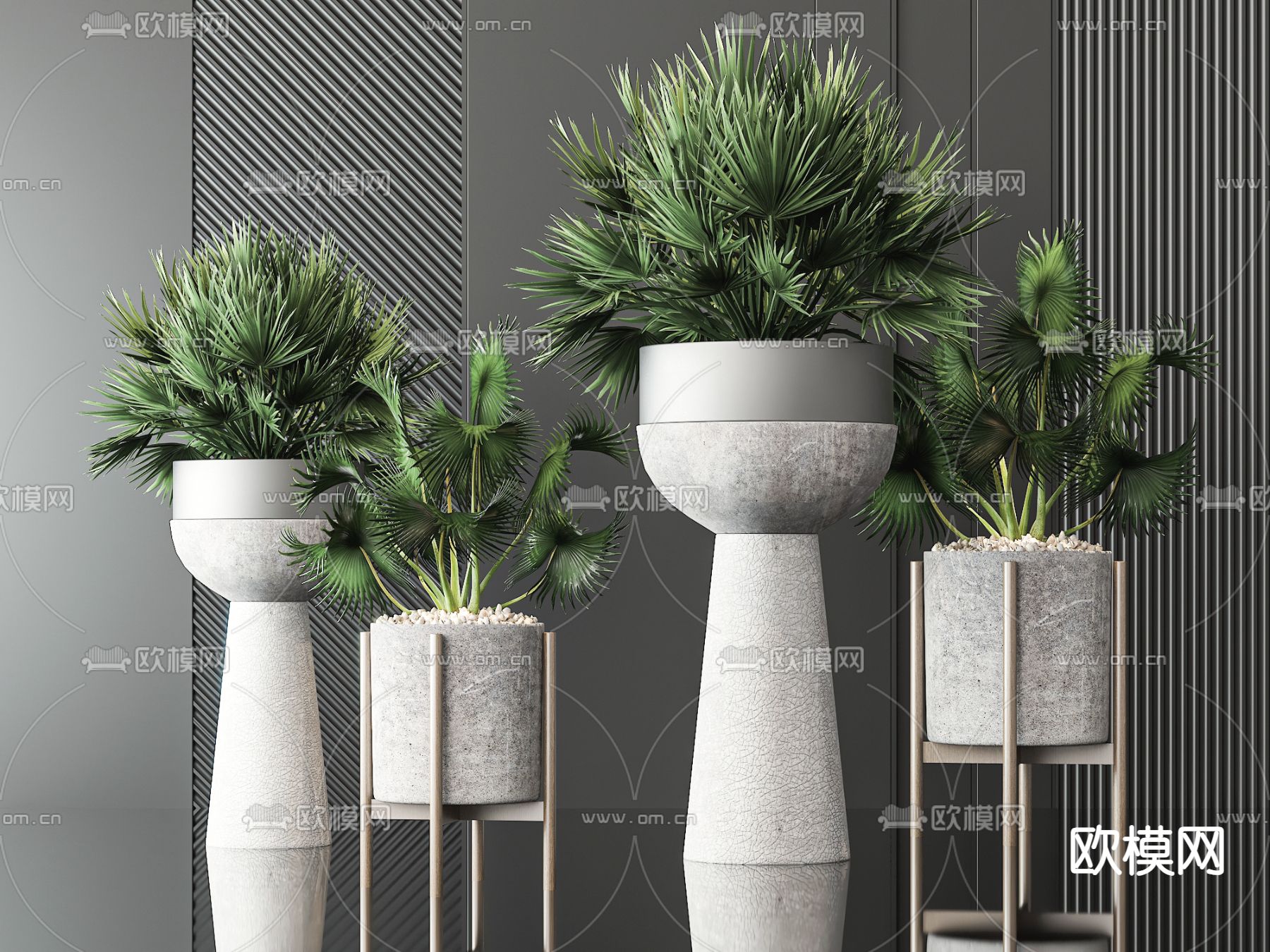 盆栽 盆景 绿植3d模型下载_ID14269070_3dmax免费模型-欧模网