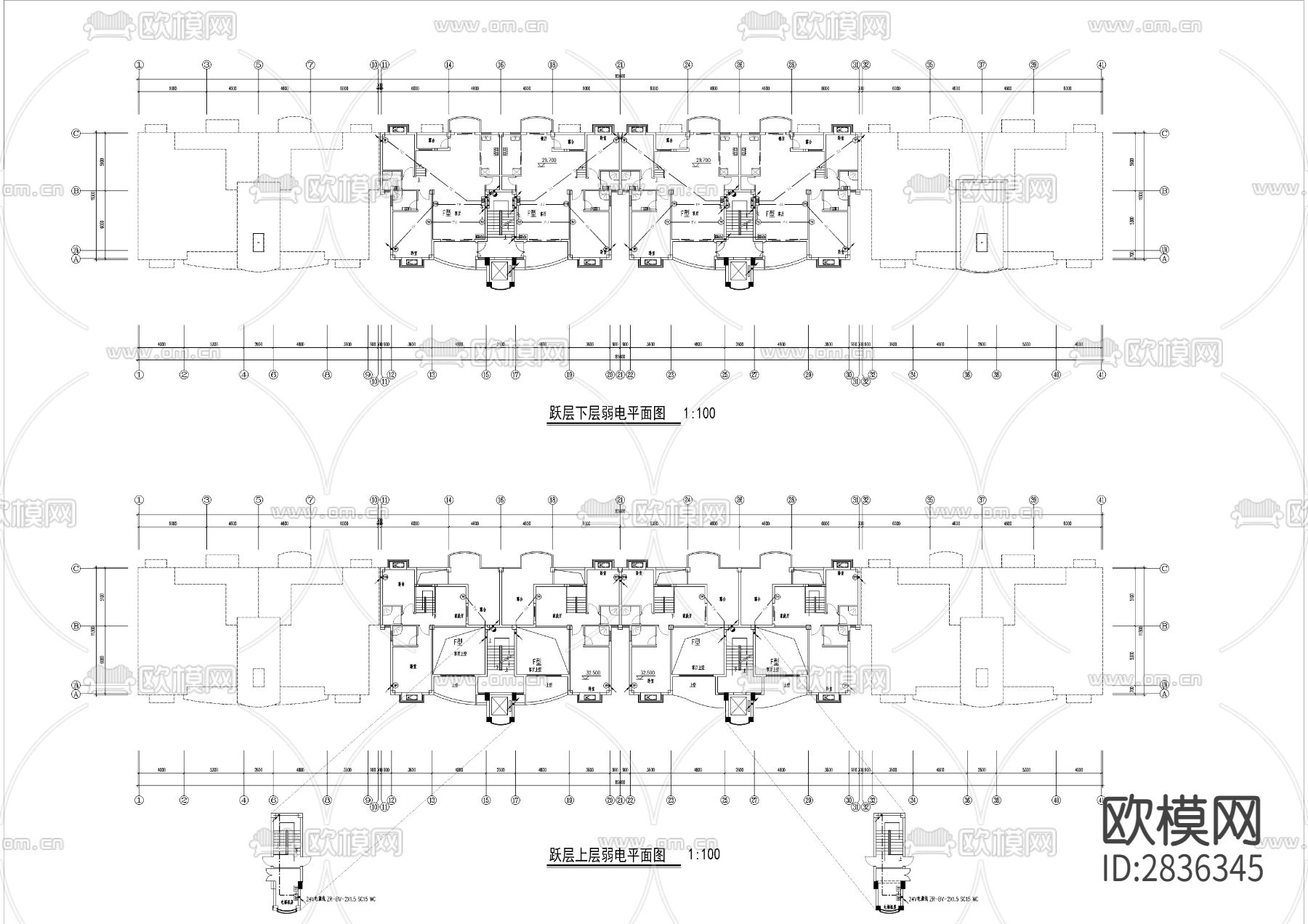 11+1层住宅电施cad施工图下载（渲染图8）