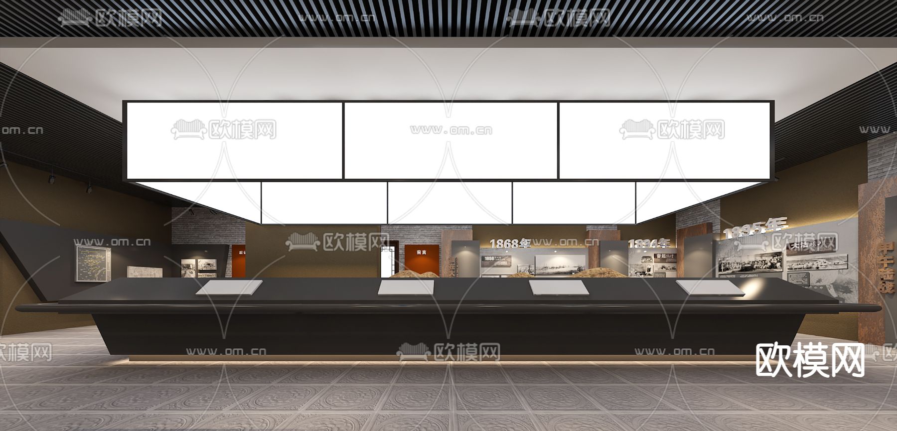 党建革命博物馆su模型下载（渲染图1）