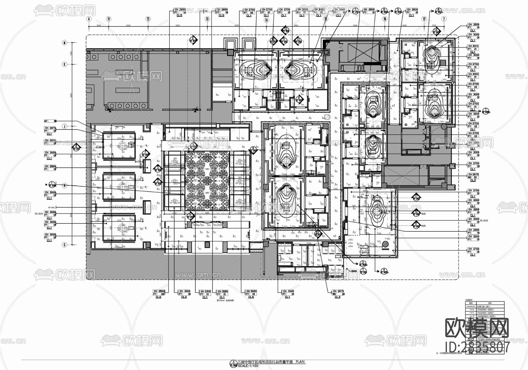 1300㎡中餐厅室内 餐饮 餐厅 中餐厅 特色餐厅cad施工图下载（渲染图3）