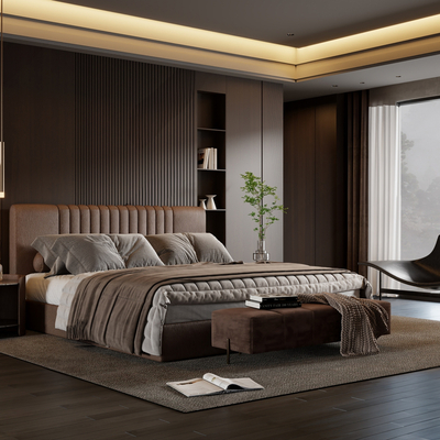  Minotti 双人床su模型 