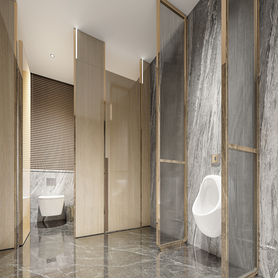  公共卫生间su模型 