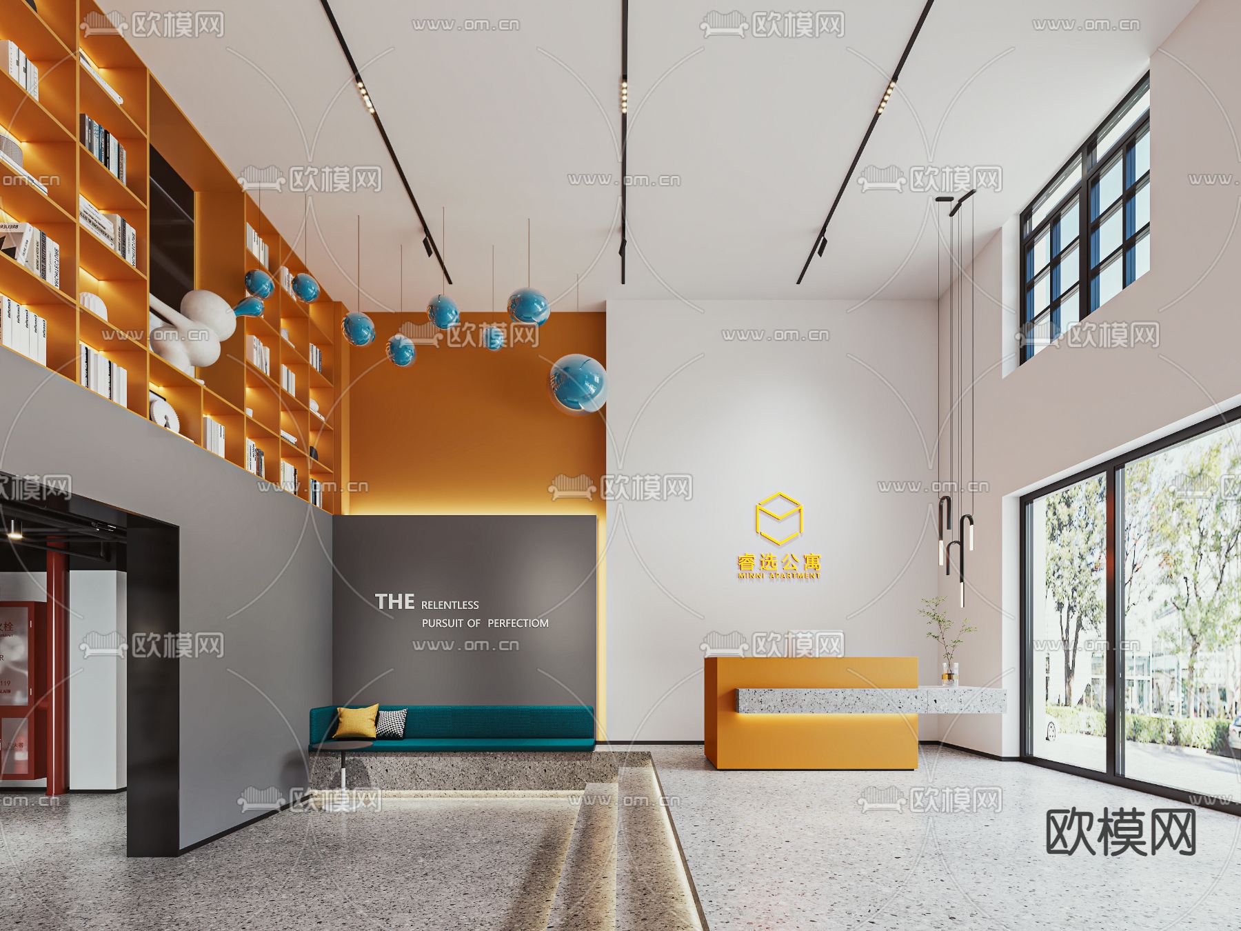 公寓大堂3d模型下载（渲染图1）