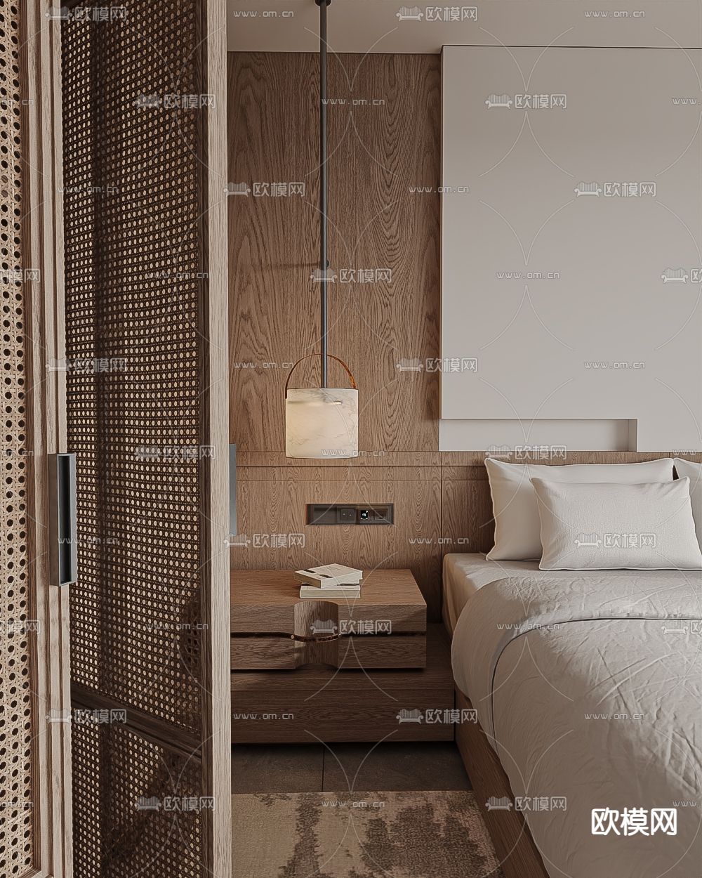 侘寂酒店客房su模型下载（渲染图2）