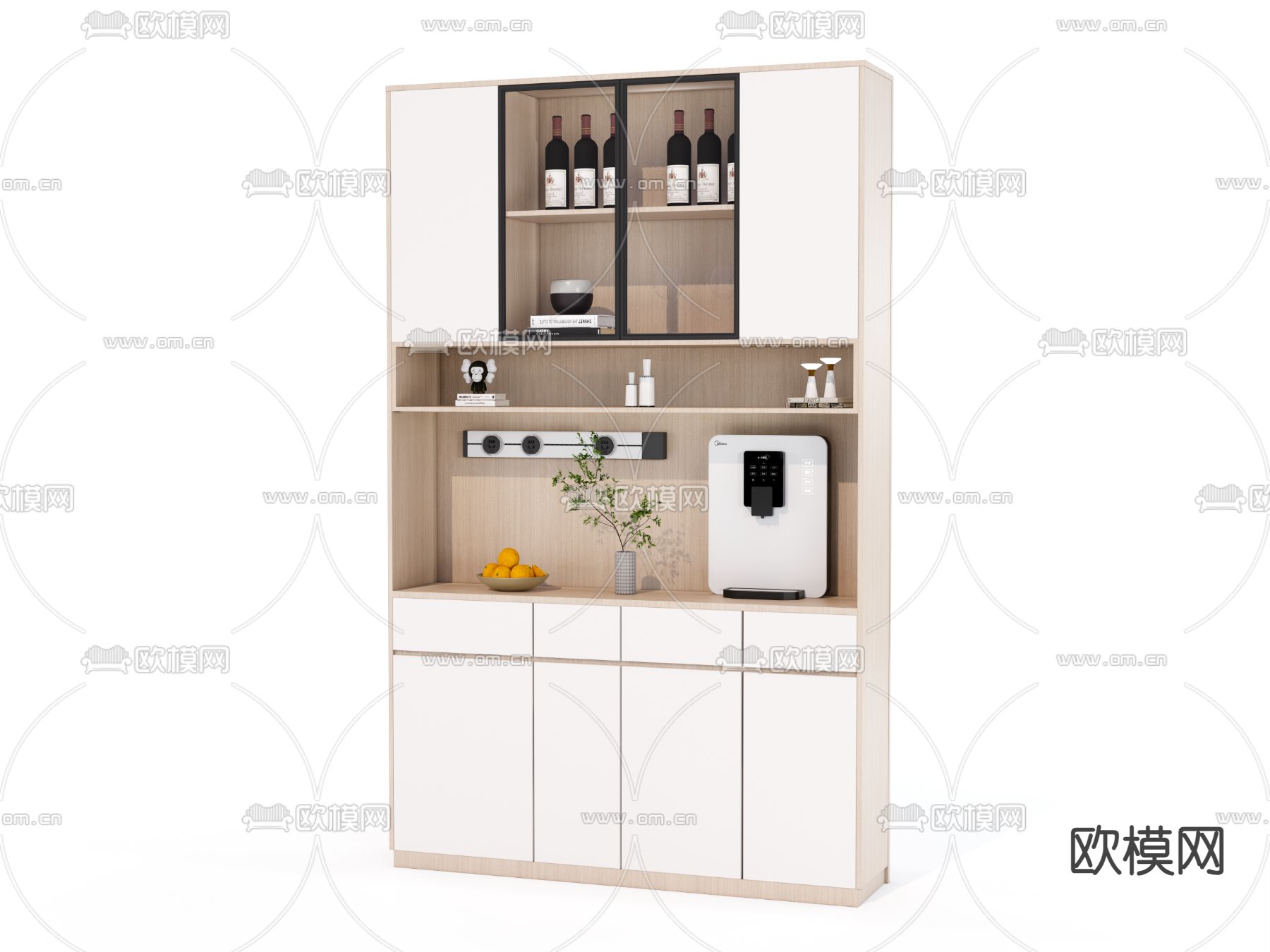 酒柜 餐边柜su模型下载（渲染图2）