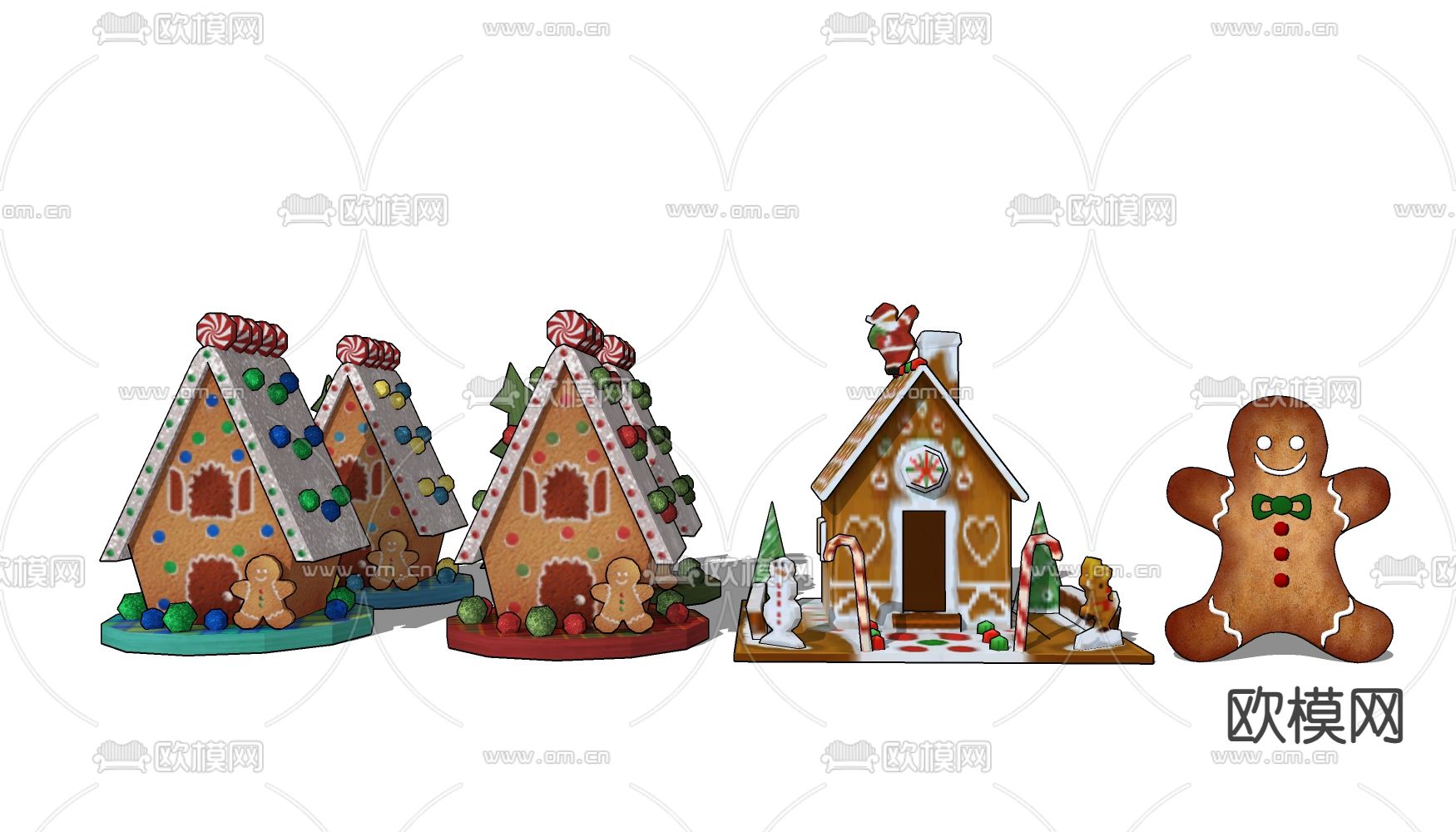 姜饼人 甜品糕点su模型下载