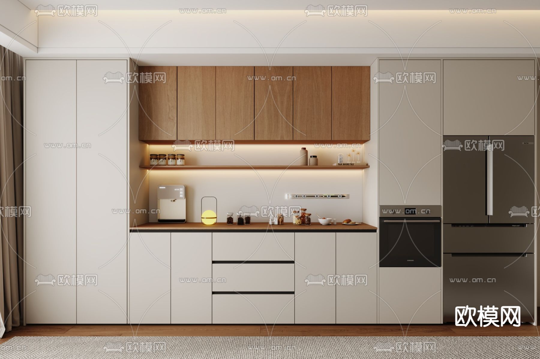 现代橱柜3d模型下载