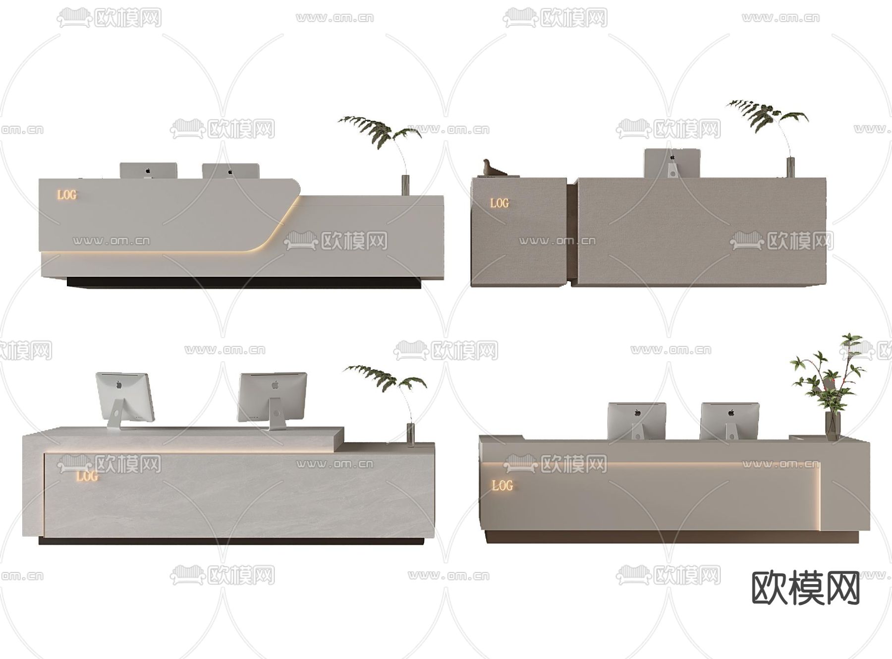 前台 接待台 服务台 咨询台3d模型下载