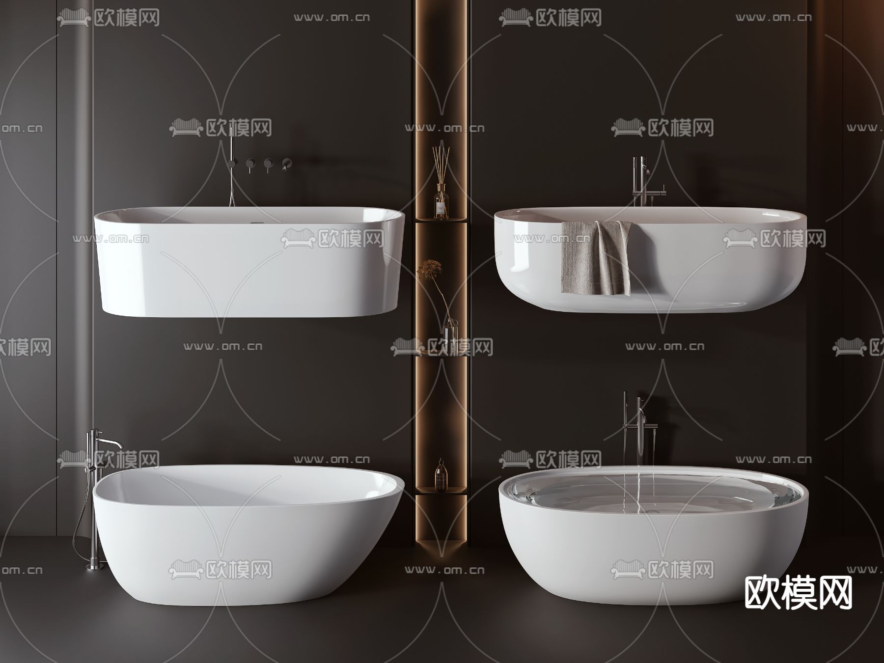 独立浴缸3d模型下载