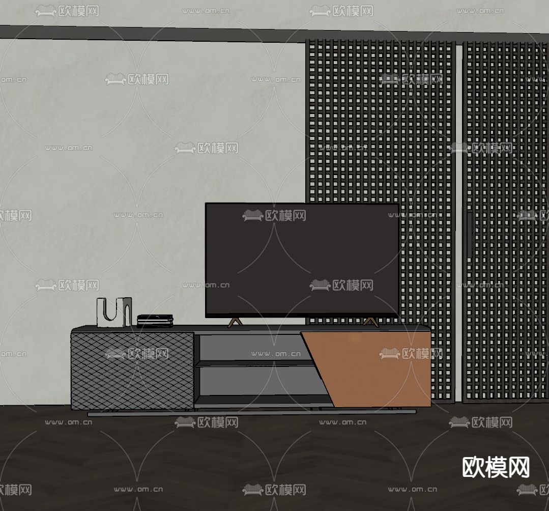Cattelan 电视柜su模型下载（渲染图2）