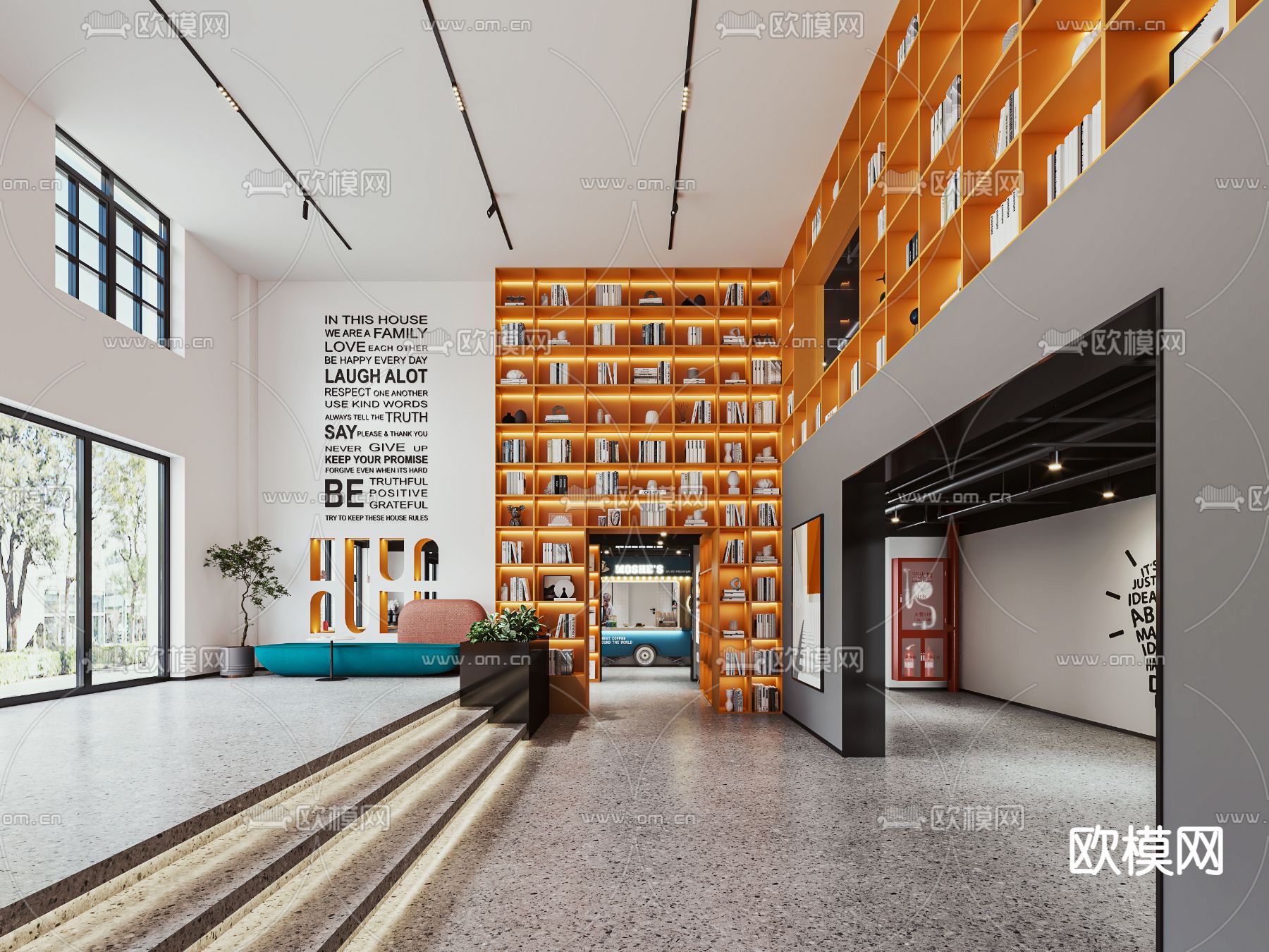 公寓大堂3d模型下载（渲染图2）