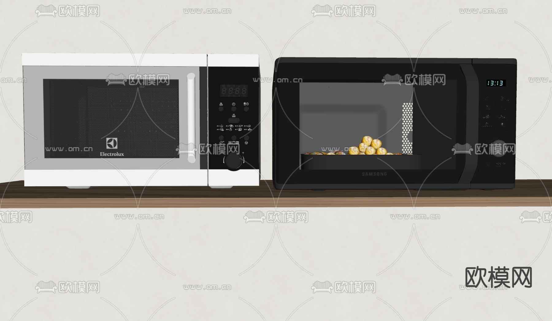 微波炉 烤箱su模型下载（渲染图2）