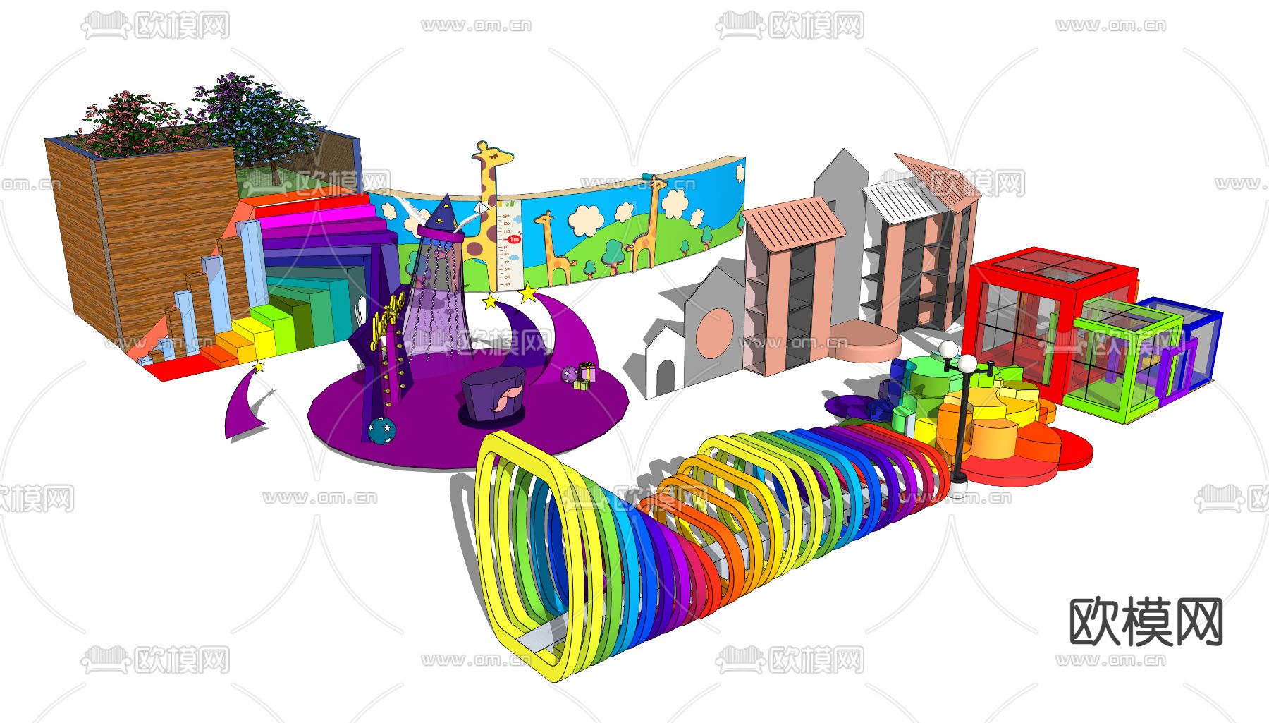 儿童美陈 游乐设备su模型下载（渲染图2）