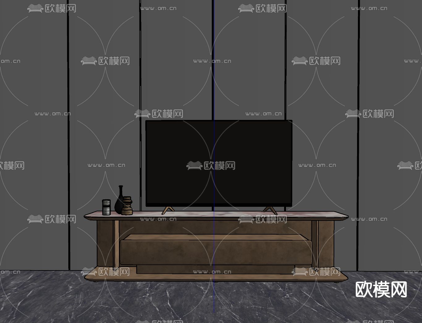 Cattelan 电视柜su模型下载（渲染图2）