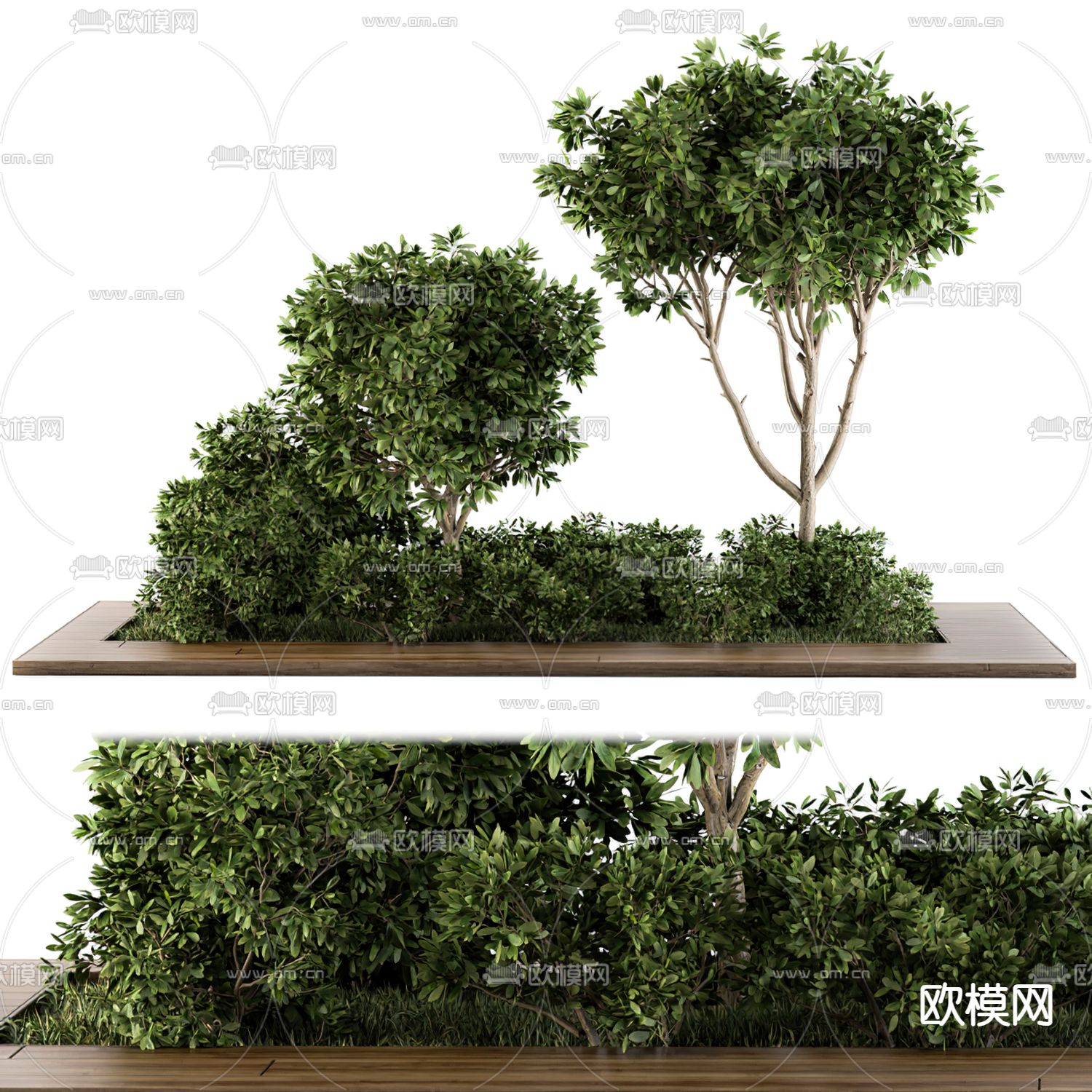 现代植物堆 景观小品su模型