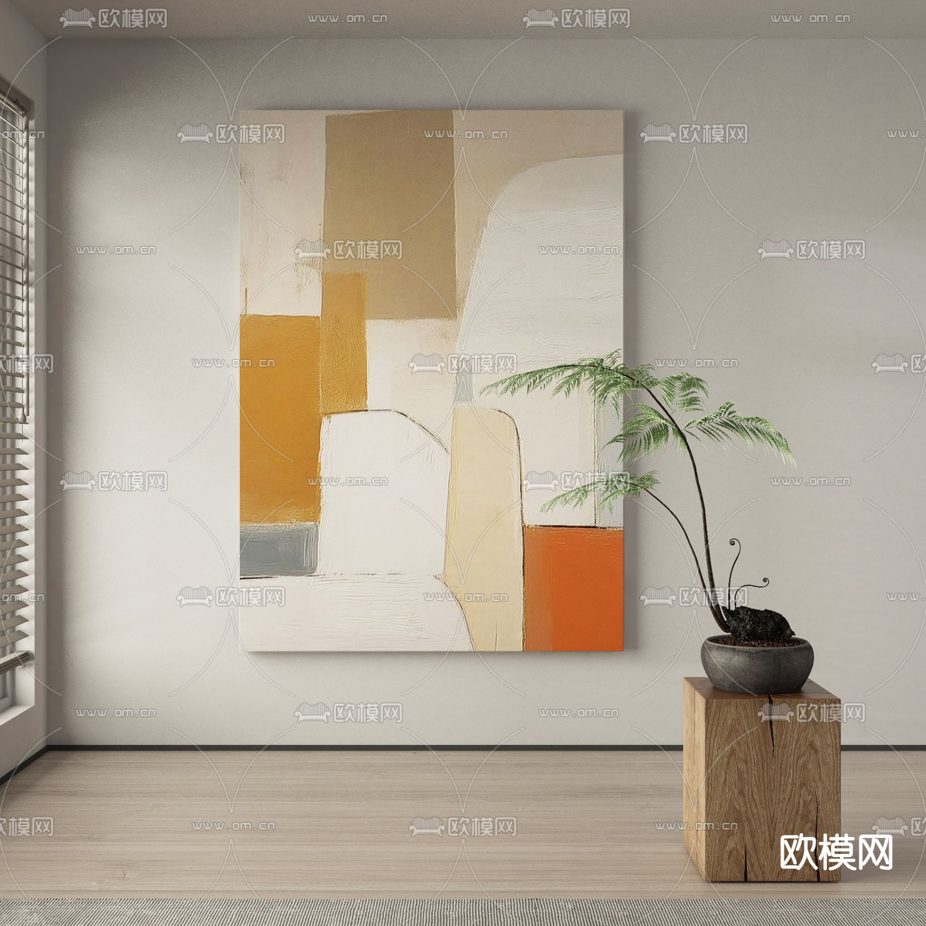 肌理画 装饰画3d模型下载