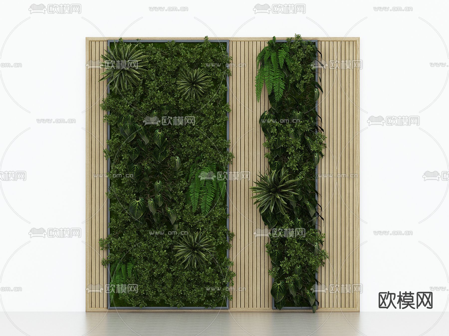 植物墙 造型墙su模型下载（渲染图1）