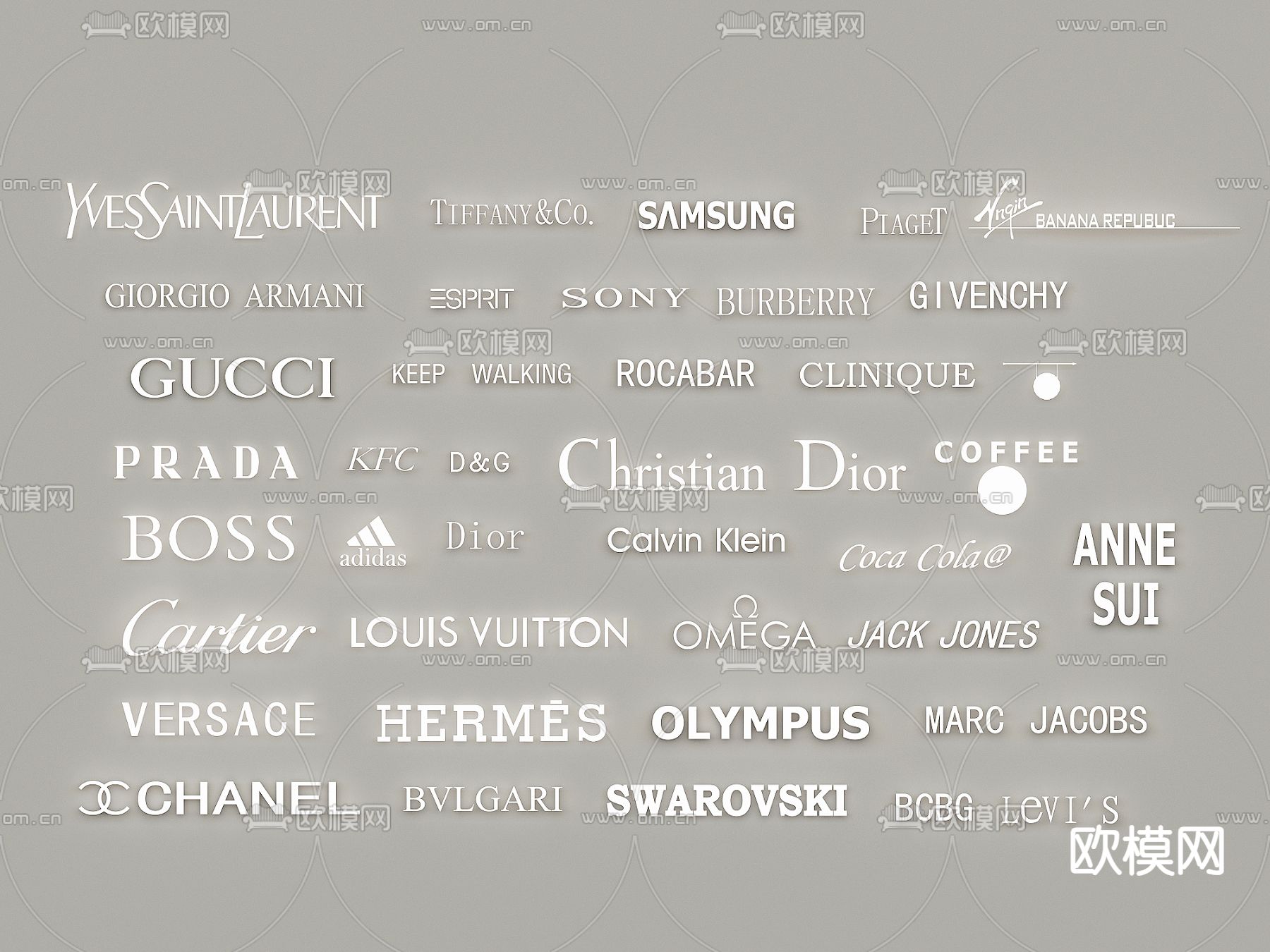 品牌LOGO 标志标识 su模型下载（渲染图1）