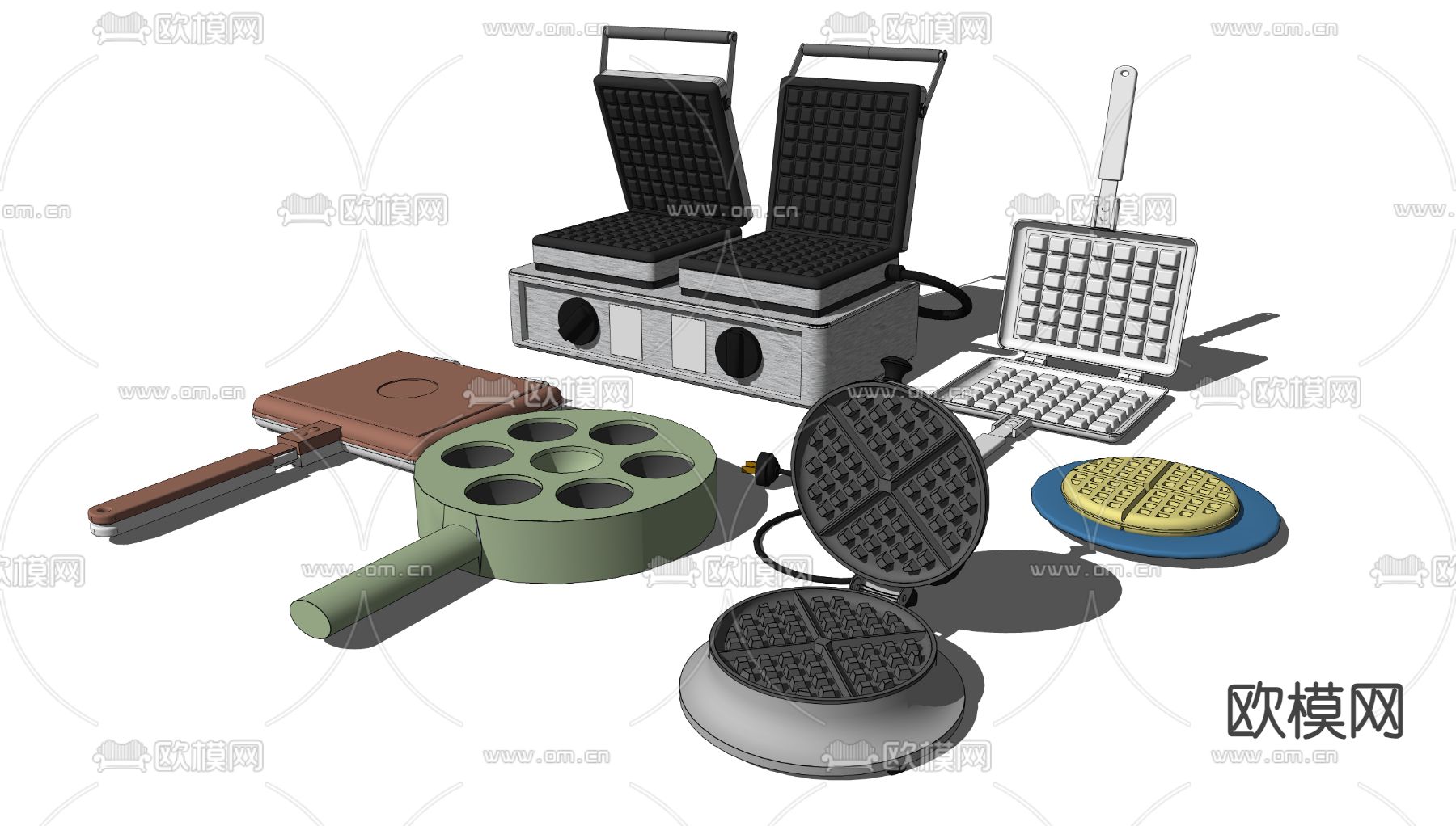 煎饼锅 鸡蛋饼锅su模型下载（渲染图2）