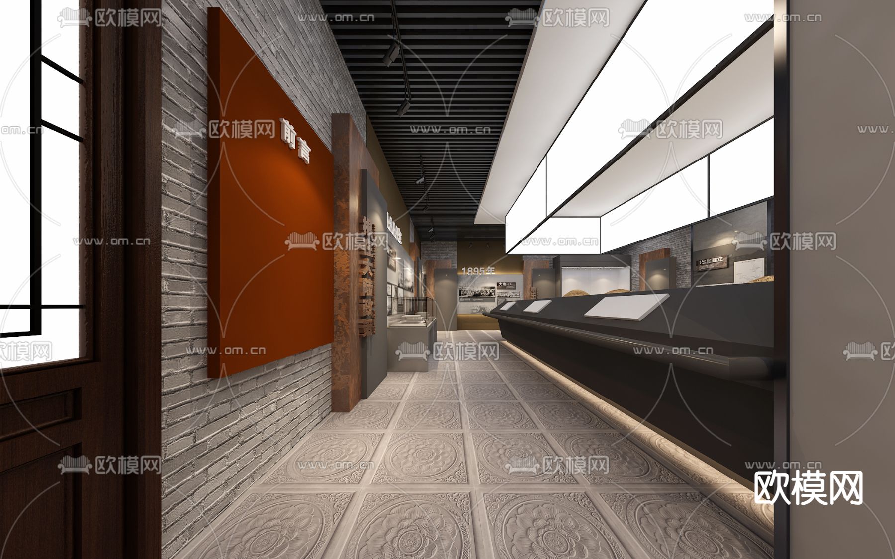 党建革命博物馆su模型下载（渲染图2）