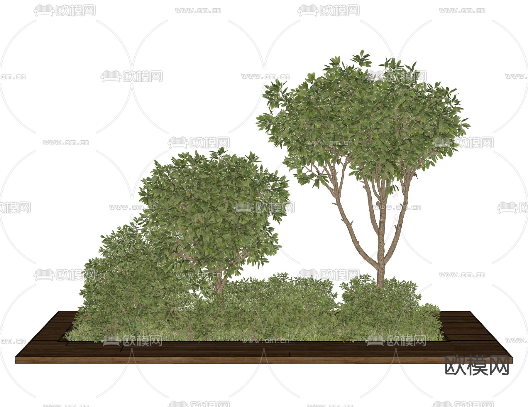 现代植物堆 景观小品su模型