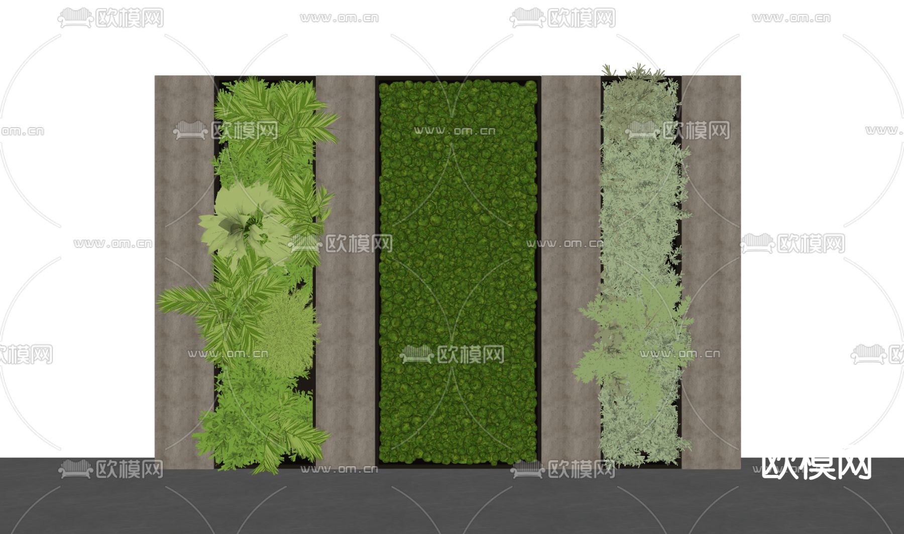 苔藓墙 植物墙 造型墙su模型下载（渲染图1）