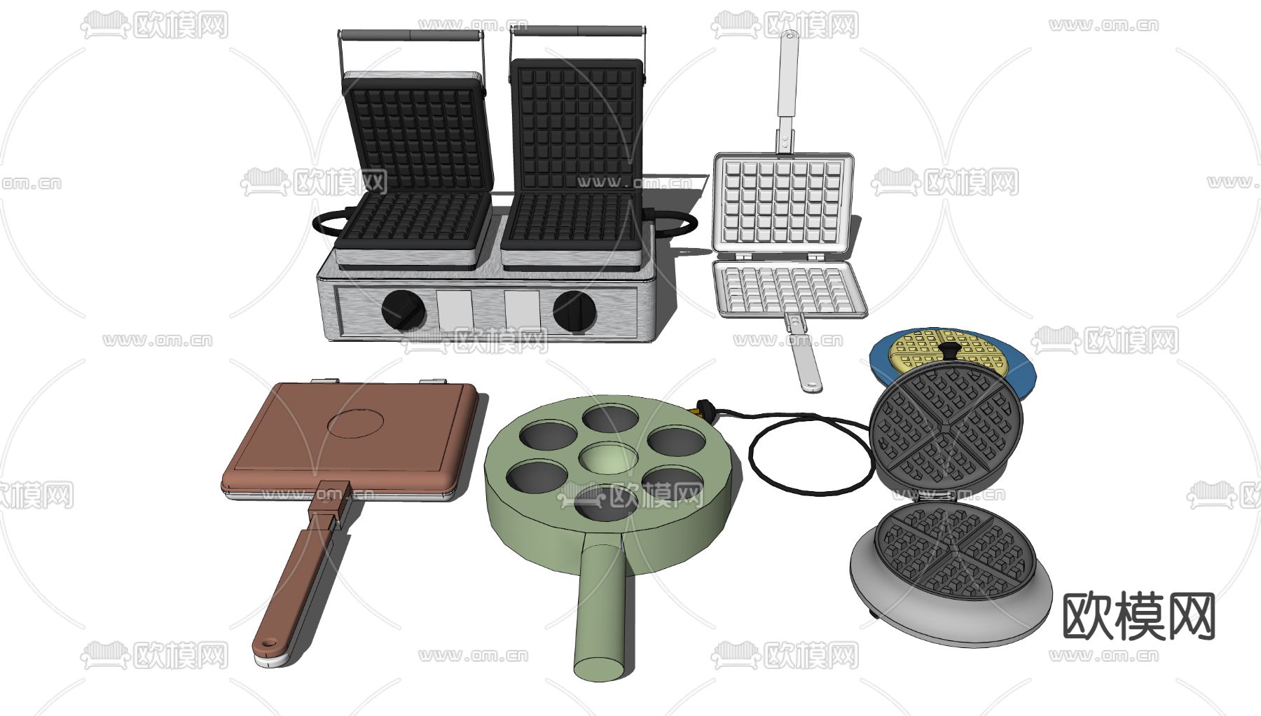 煎饼锅 鸡蛋饼锅su模型下载（渲染图1）