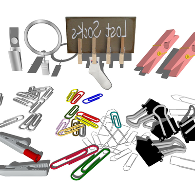  文件夹 回形针 夹子su模型 