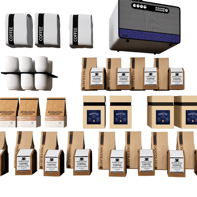  食物饮料 咖啡豆su模型 