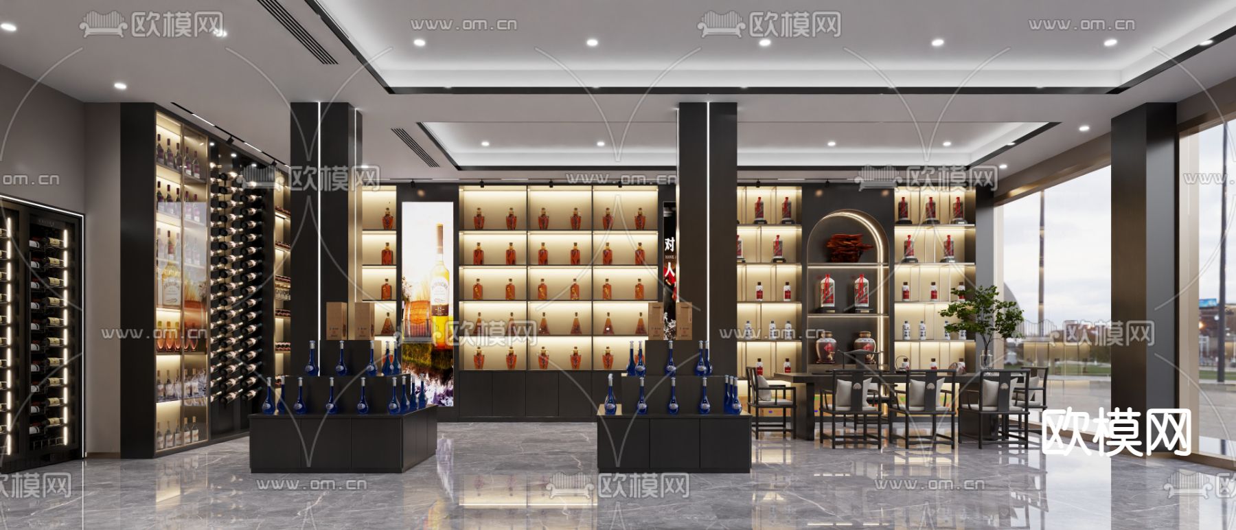 烟酒店3d模型下载（渲染图3）