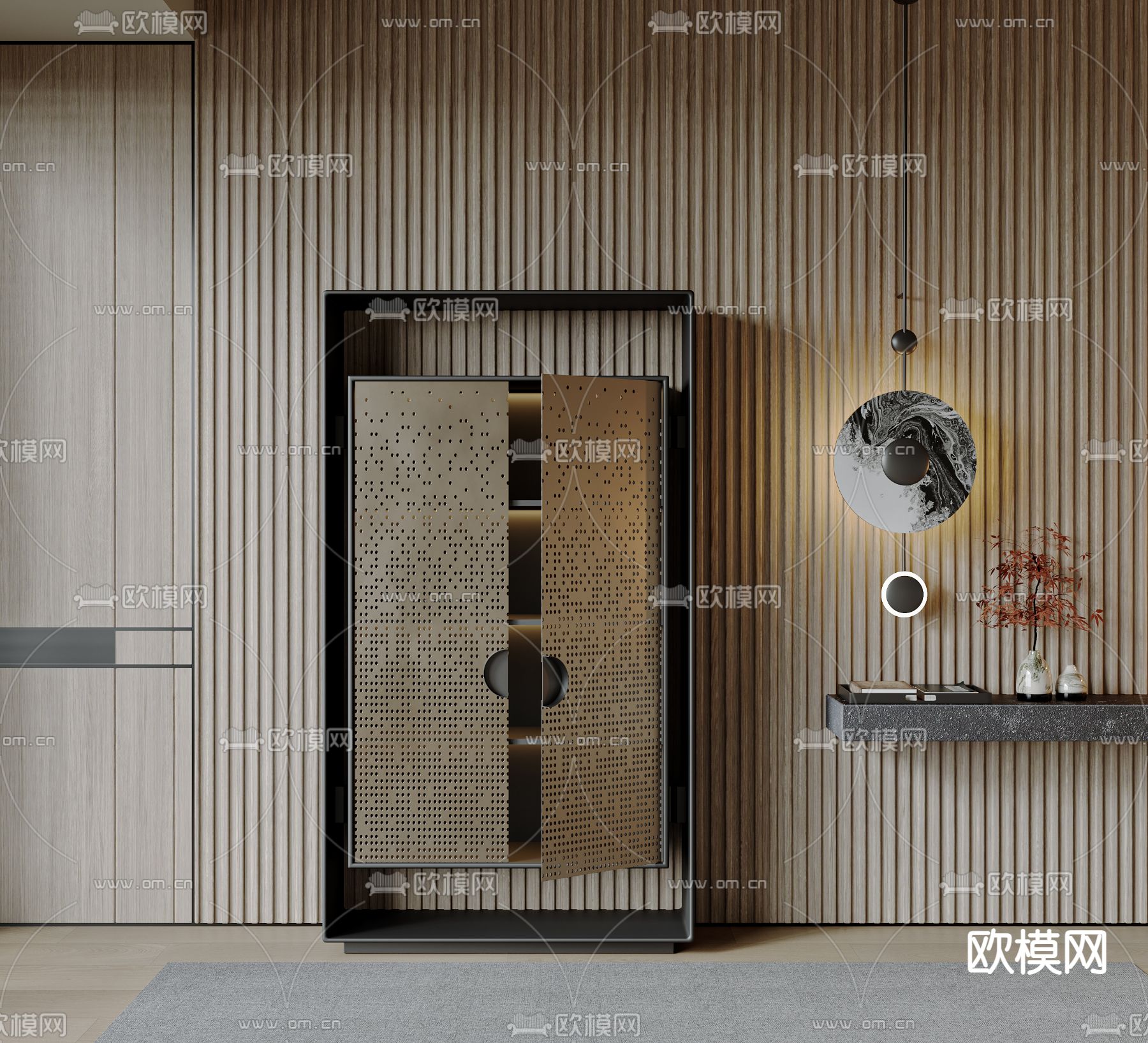 新中式边柜 储物柜 商柜3d模型下载