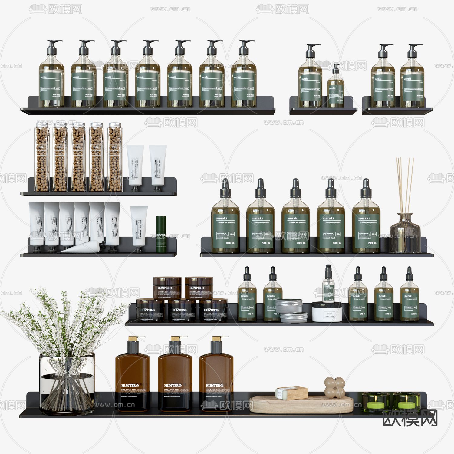 洗浴用品 洗护su模型下载（渲染图1）