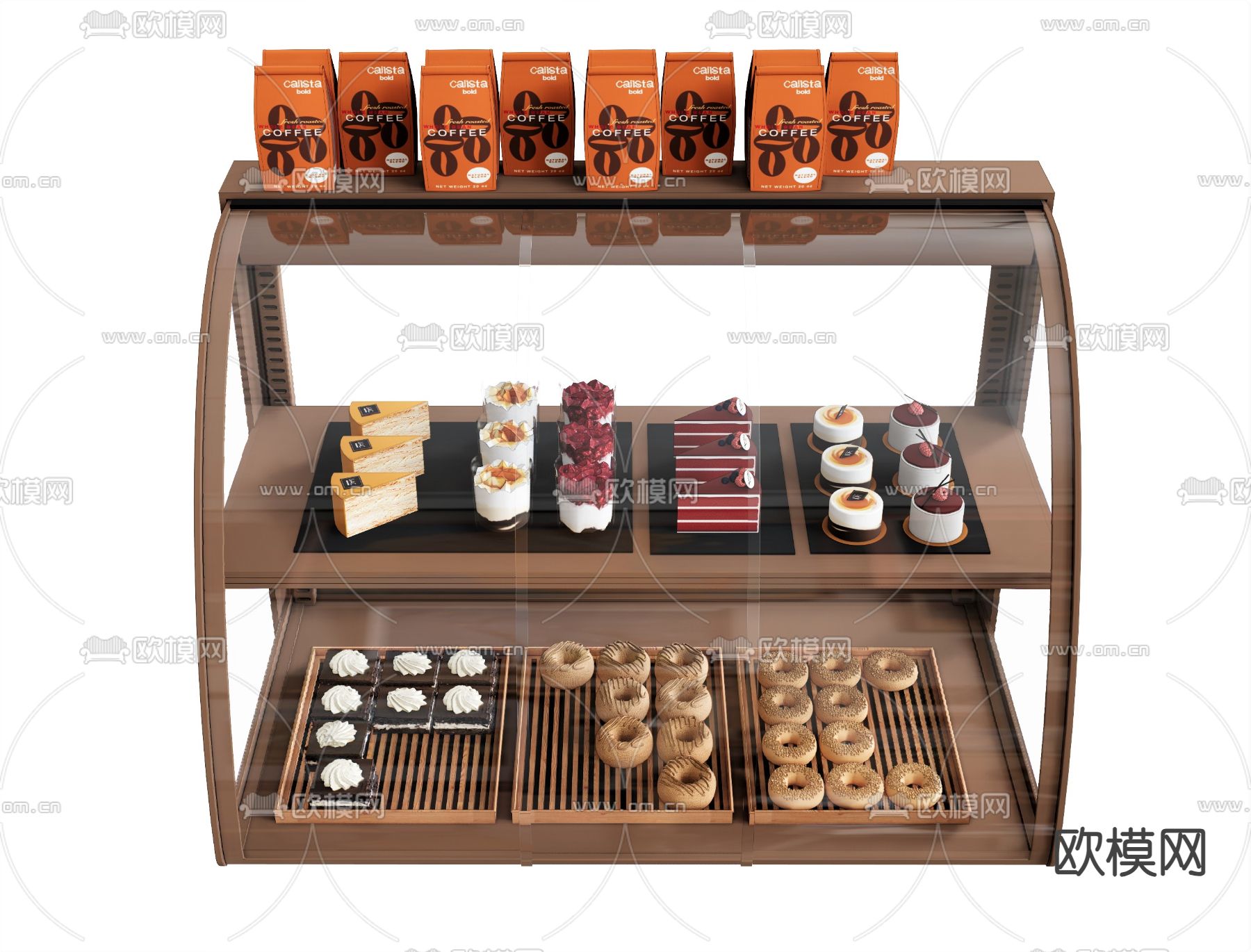 食物饮料 蛋糕面吧su模型下载（渲染图1）