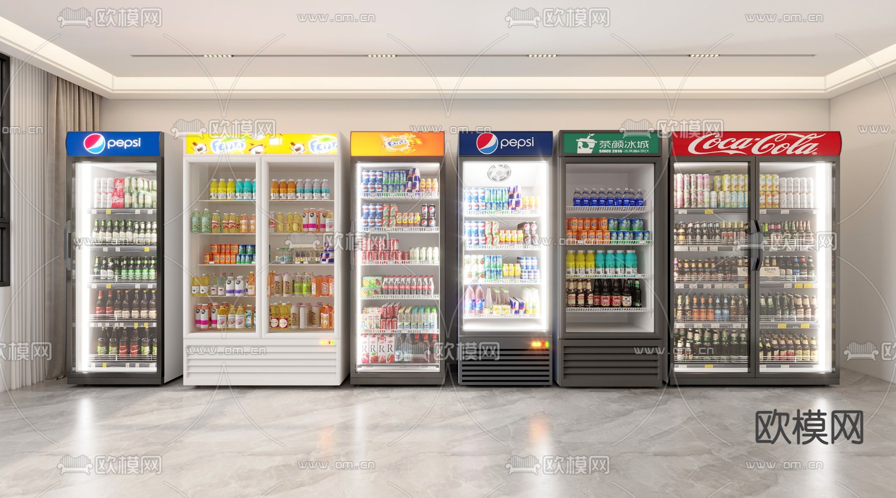 饮料冰箱su模型下载（渲染图1）