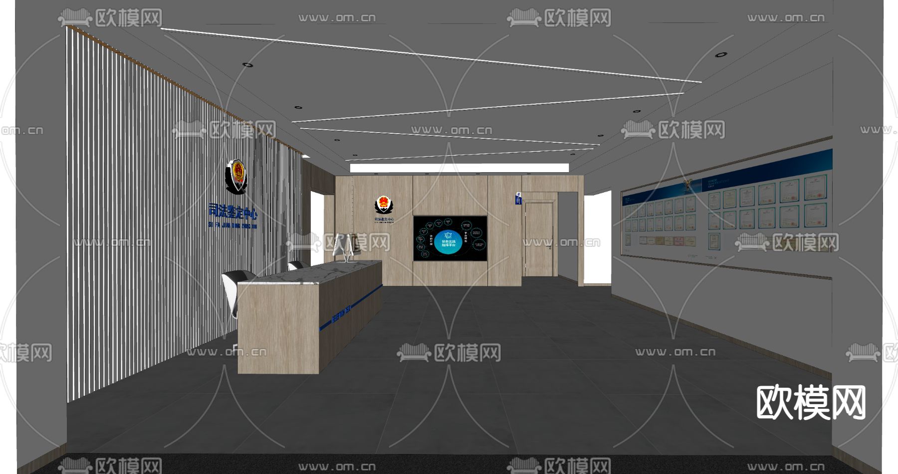 公司大堂su模型下载（渲染图3）
