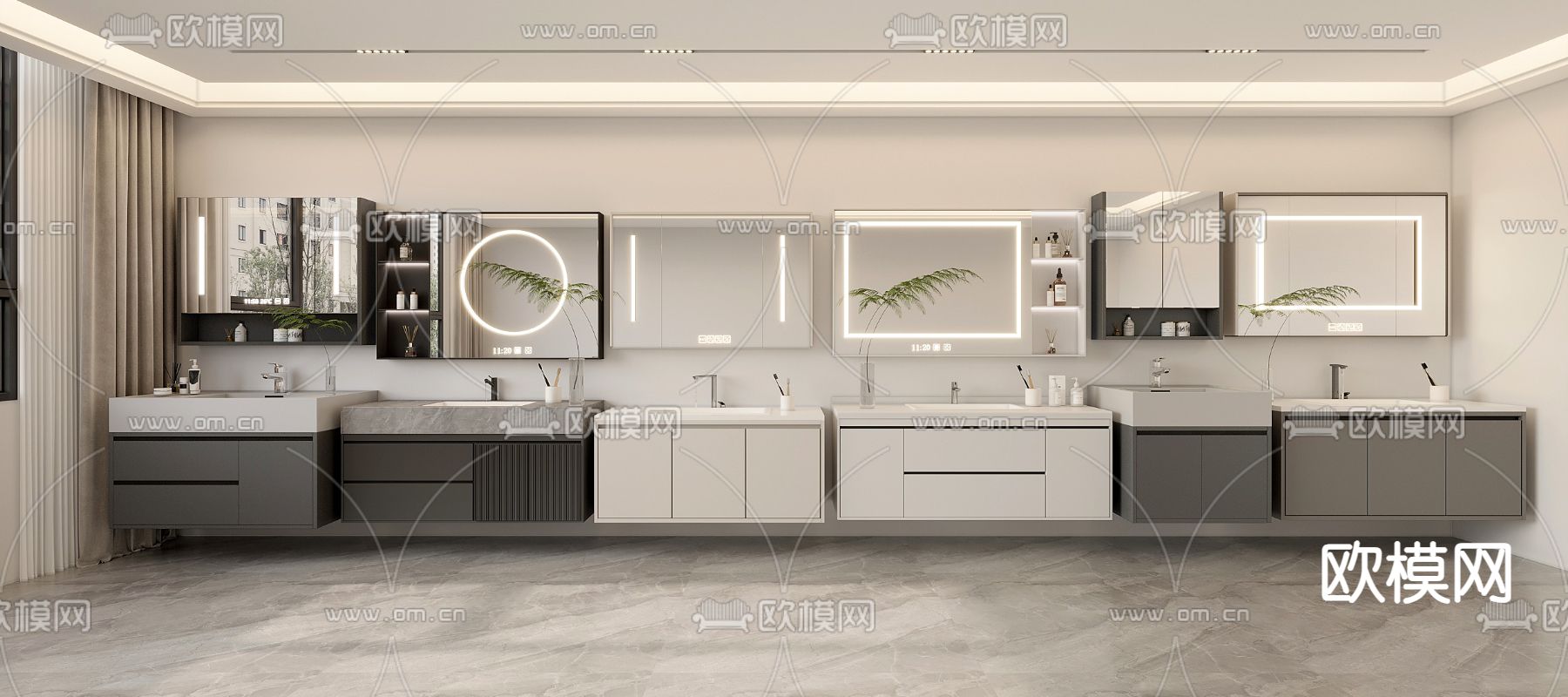 台盆 洗手台 镜柜3d模型下载