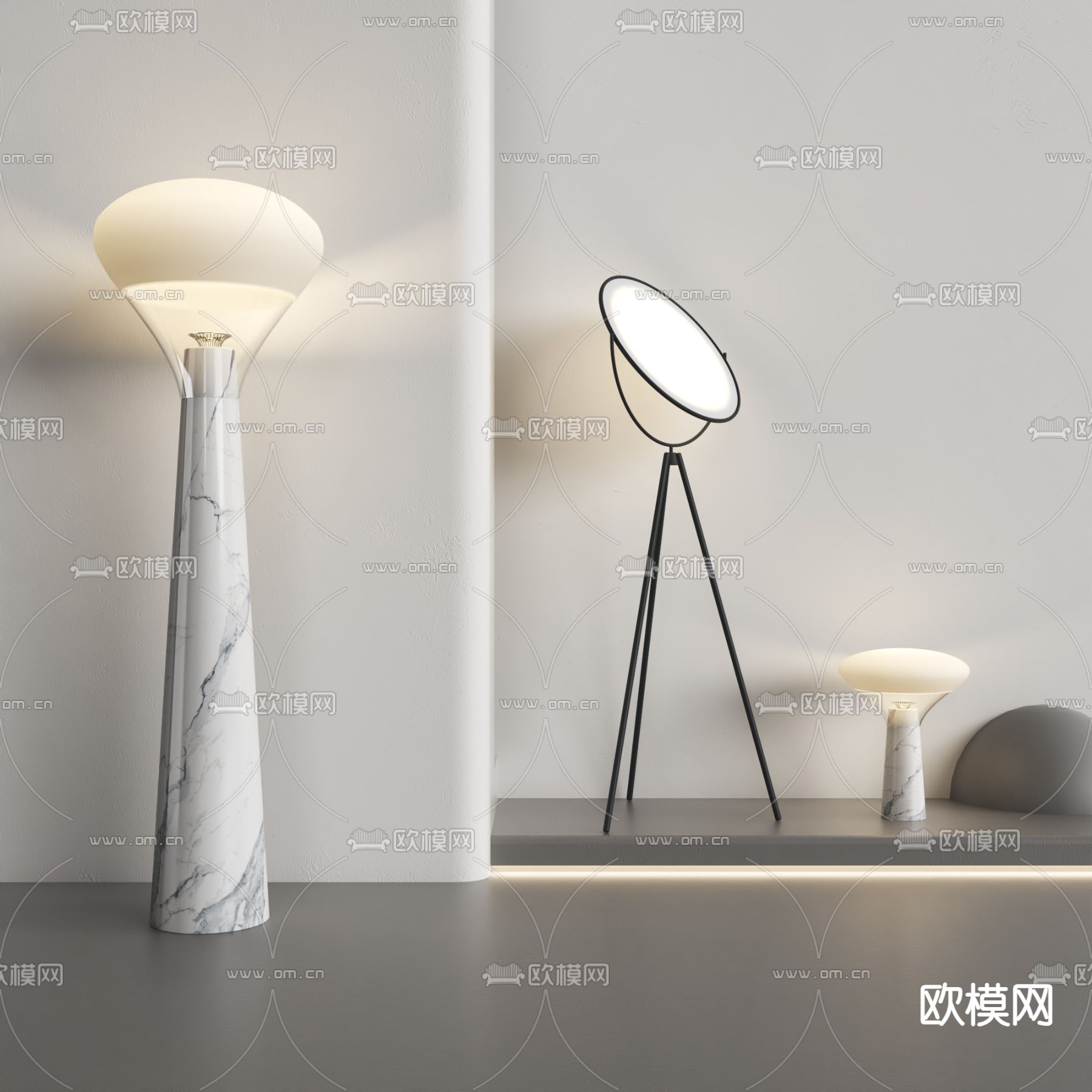 现代落地灯3d模型下载_ID14268818_3dmax免费模型-欧模网