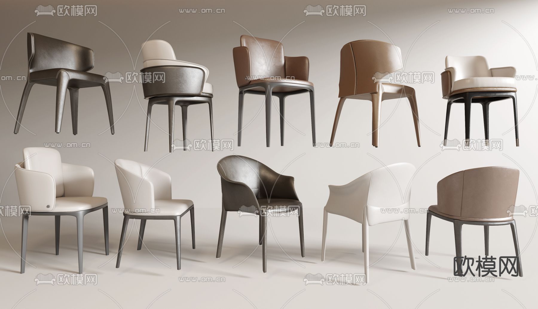 皮质椅子 餐椅3d模型下载