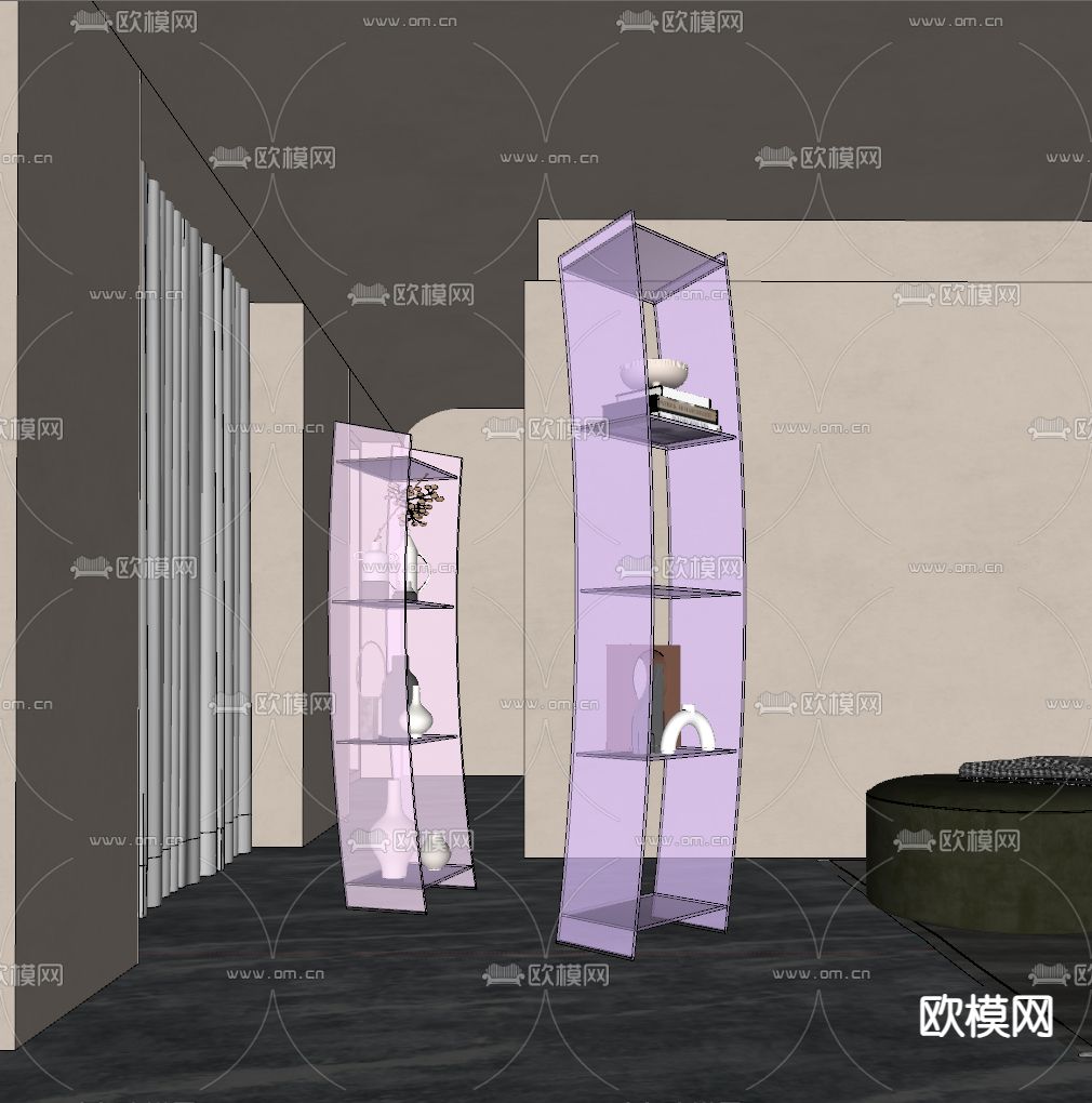 Cattelan 玻璃展示架su模型下载（渲染图2）