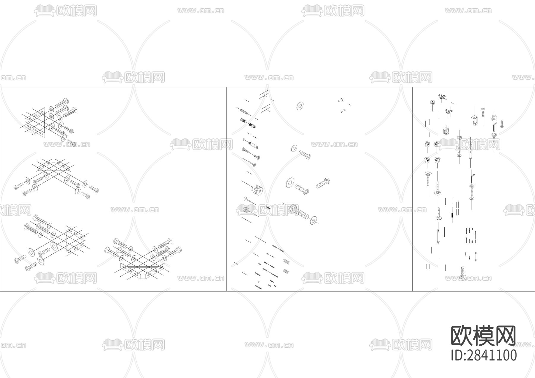 三维五金CAD图库下载（渲染图1）