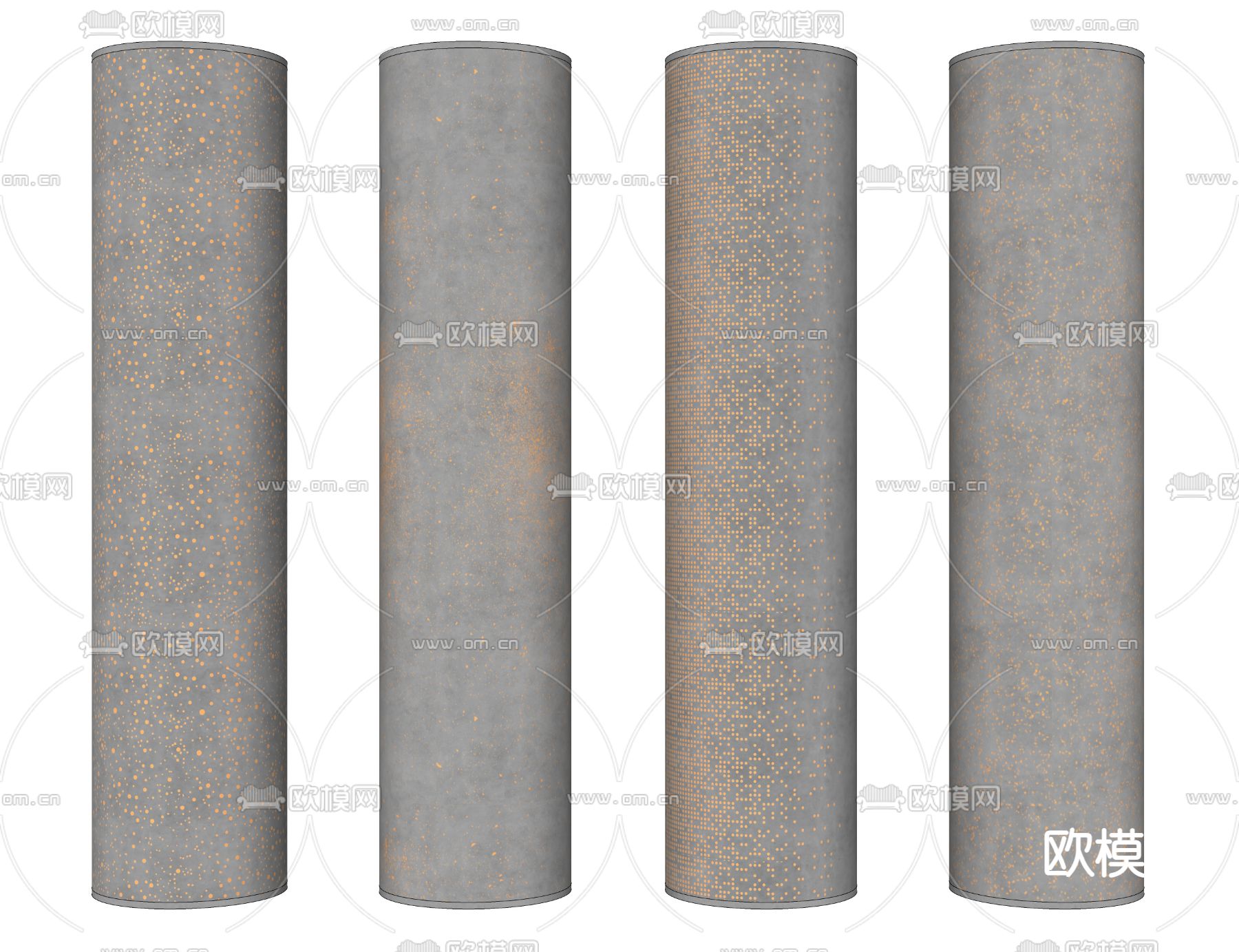 透光柱 发光柱 铝单板su模型下载（渲染图2）