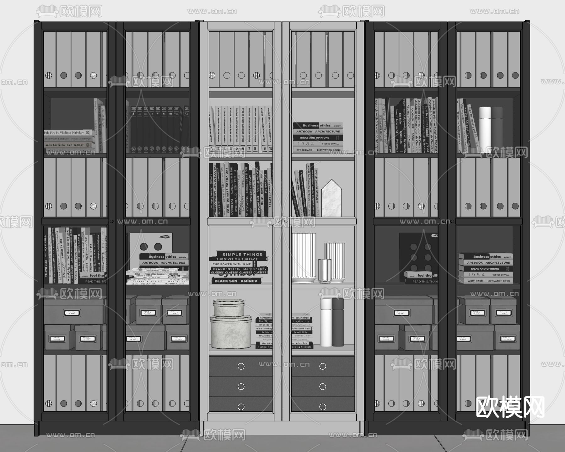 文件柜 档案柜su模型下载（渲染图2）