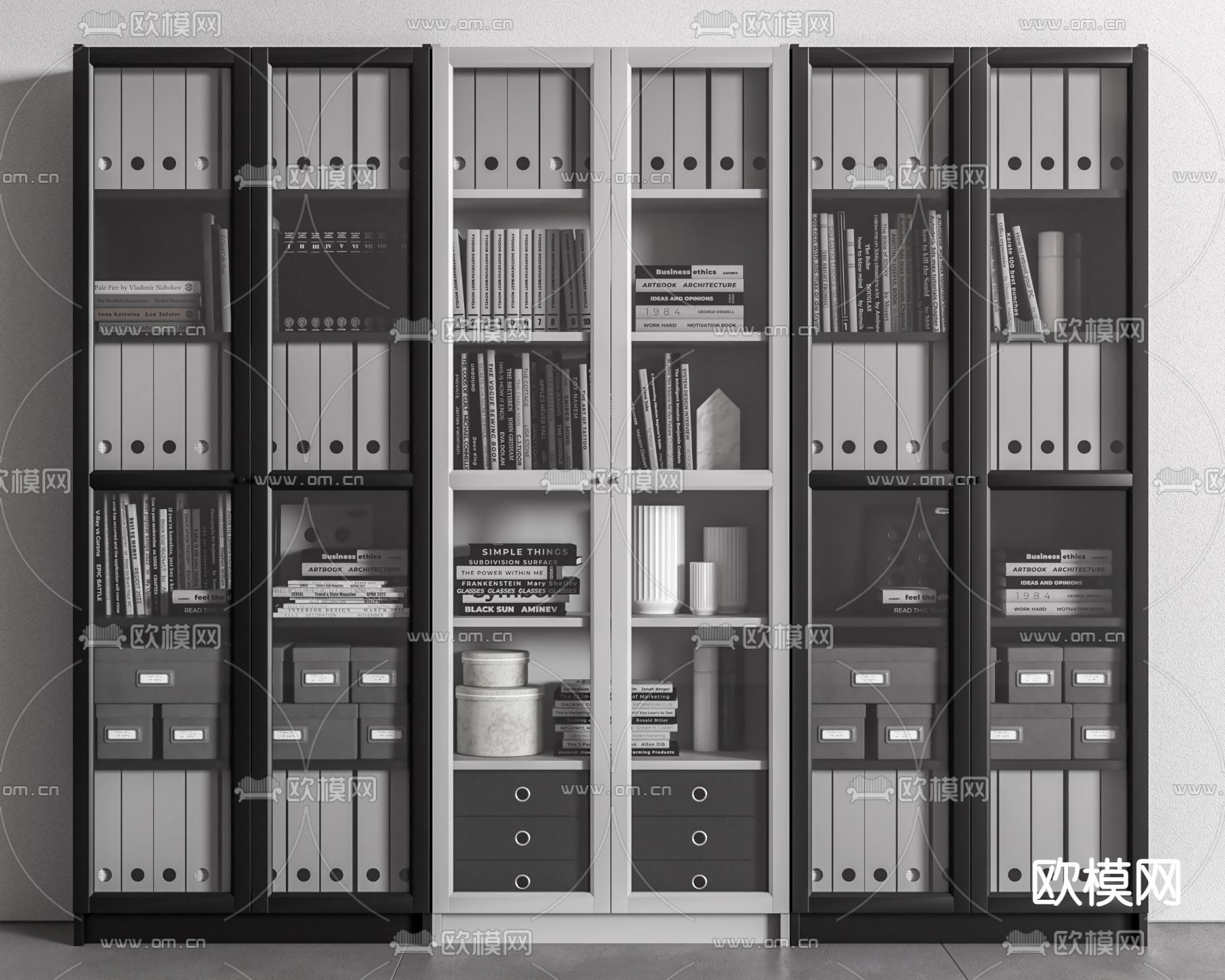 文件柜 档案柜su模型下载（渲染图1）