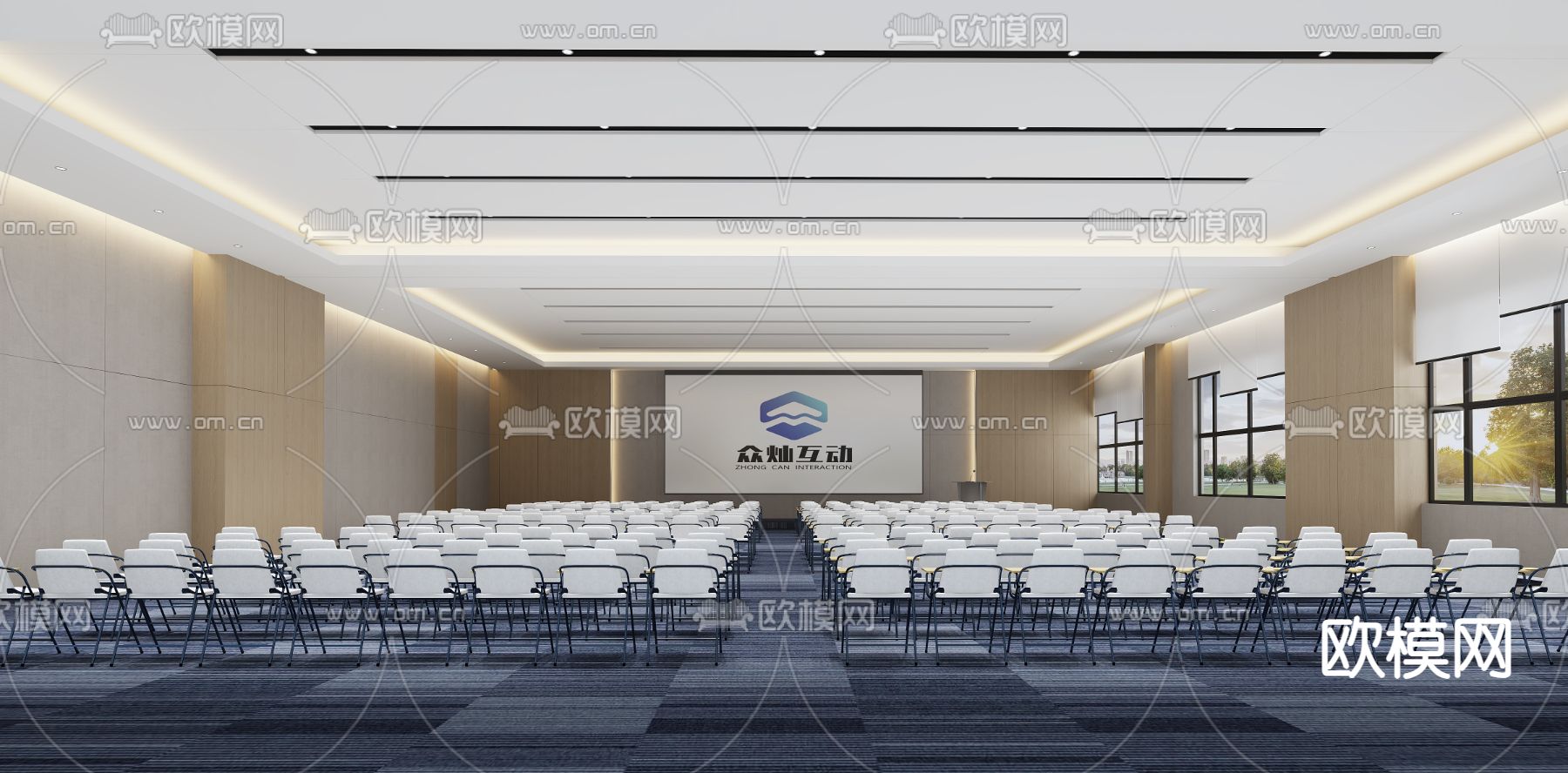 酒店会议室 培训室3d模型下载