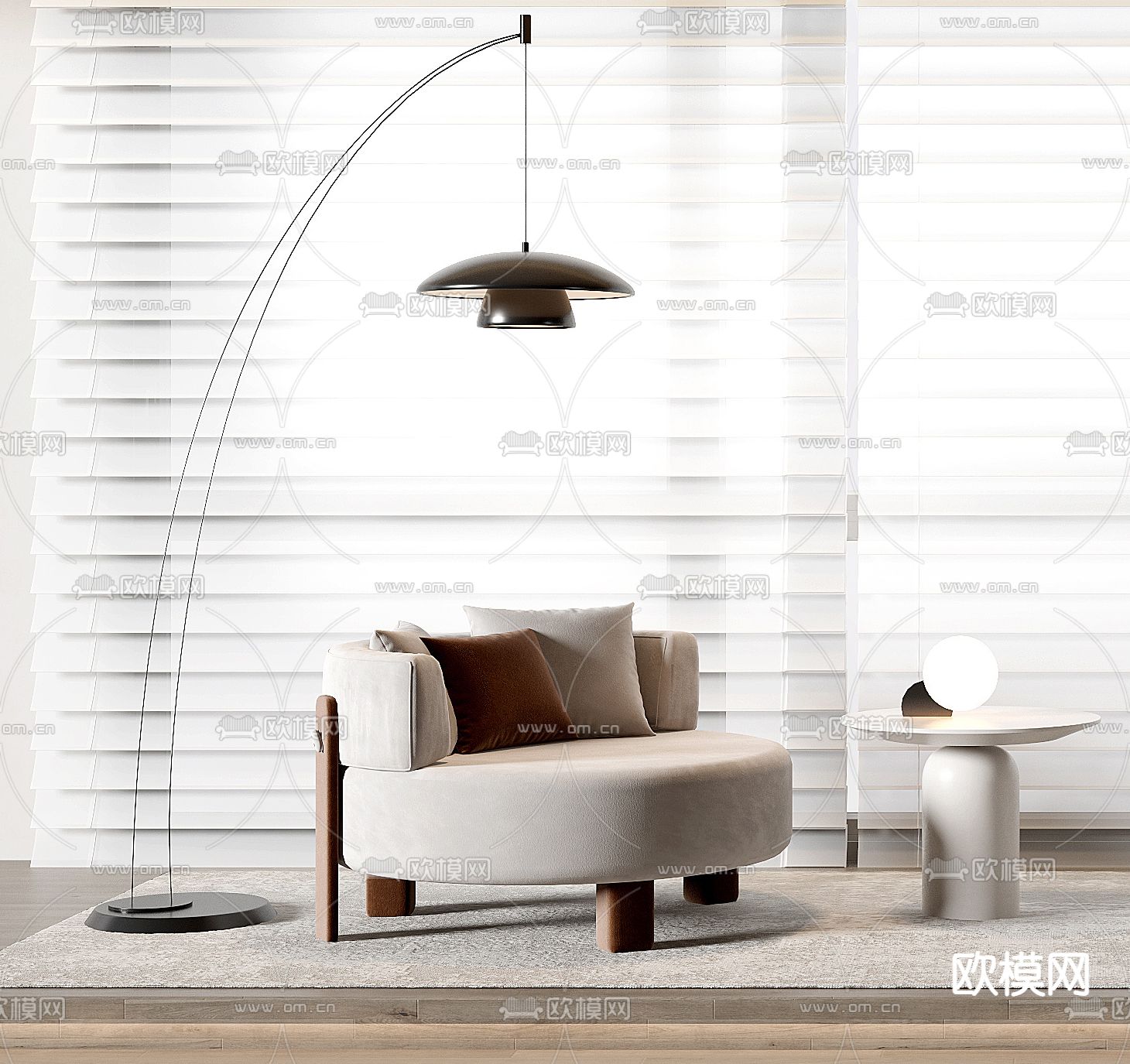 现代沙发椅3d模型下载