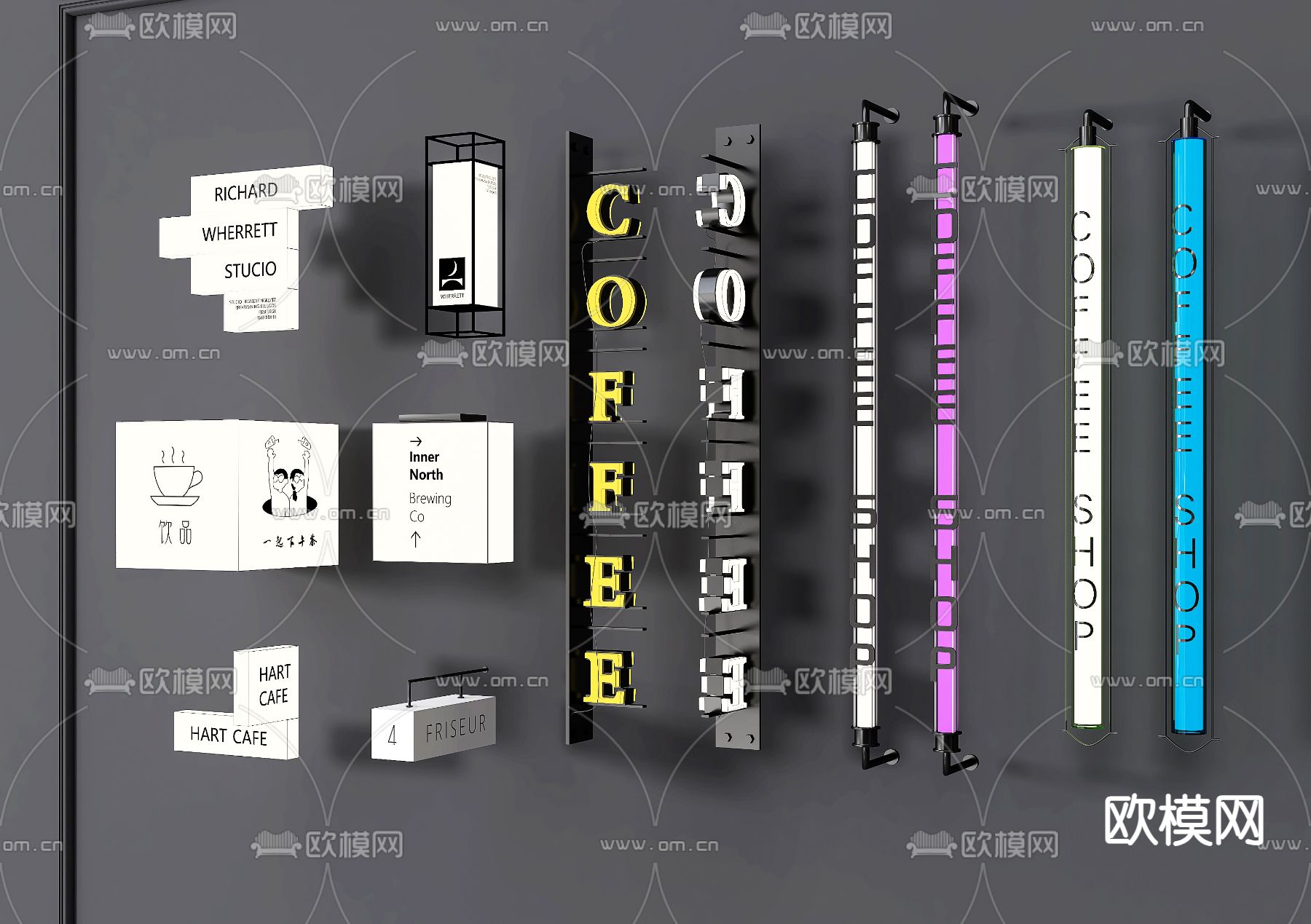 网红灯箱 广告灯箱 甜品灯箱3d模型下载（渲染图1）
