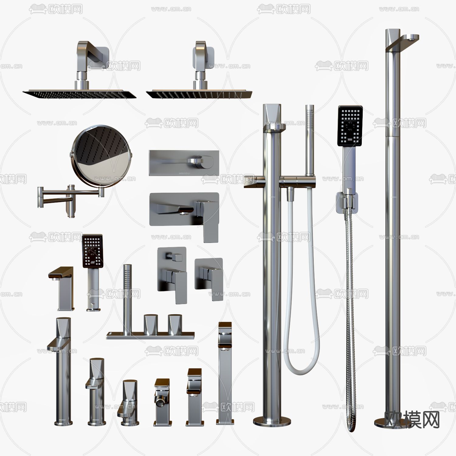 花洒淋浴 水龙头3d模型下载