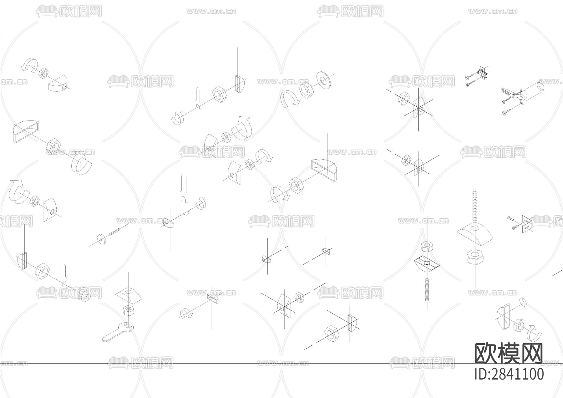 三维五金CAD图库下载（渲染图4）