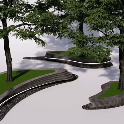  景观树池su模型 