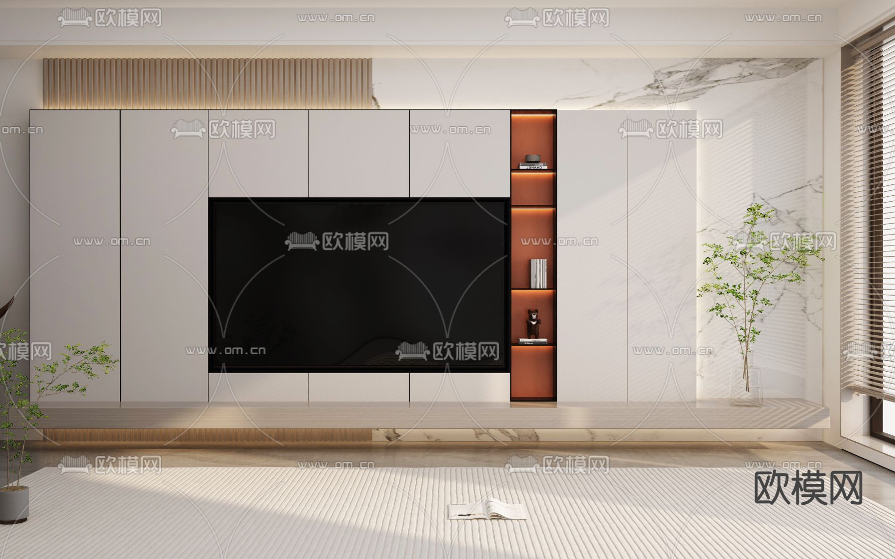 电视背景3d模型下载